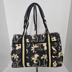 Pomegranate Tote Black Cream Floral Cottage Twee Casual Festival